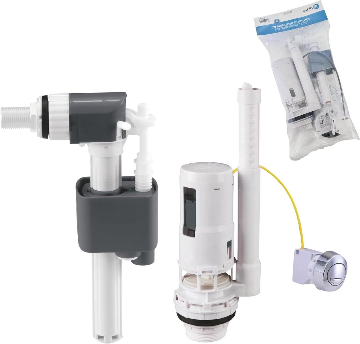 Toilet Spoelset - Reparatieset - Water Besparen - Dubbel Spoelmechanisme - 3/8 Inch - Universeel