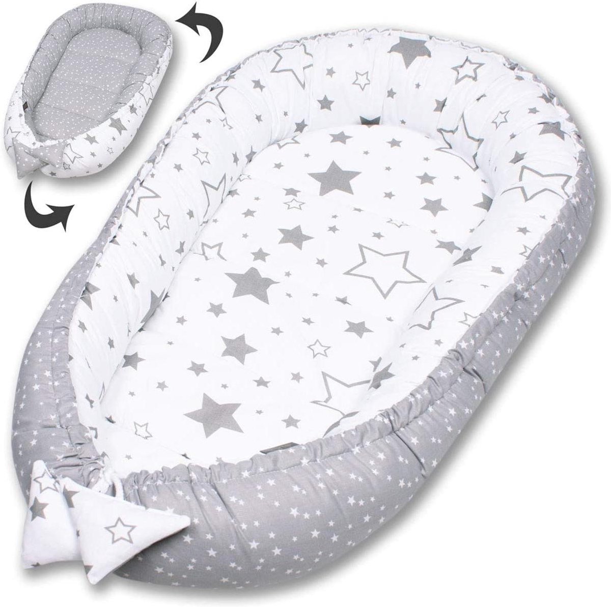 Babynestje - Babycocon - Veilig slapen - GOTS-gecertificeerd katoen - 90 x 50 cm - Geel