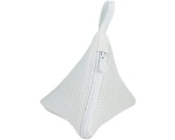 4 stuks - mini waszakjes - set van gaaswaszakjes - witte ritssluiting driehoek 12cm*12cm- Fijne waszak voor in de wasmachine - wit