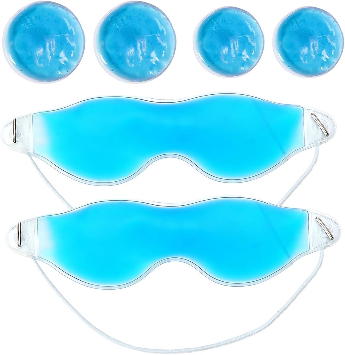 Koud Oogmasker Set - Multi-Kleur - 20 x 8 x 1 cm - Herbruikbare Gelzakken voor Ontspanning - Voor Dames en Heren