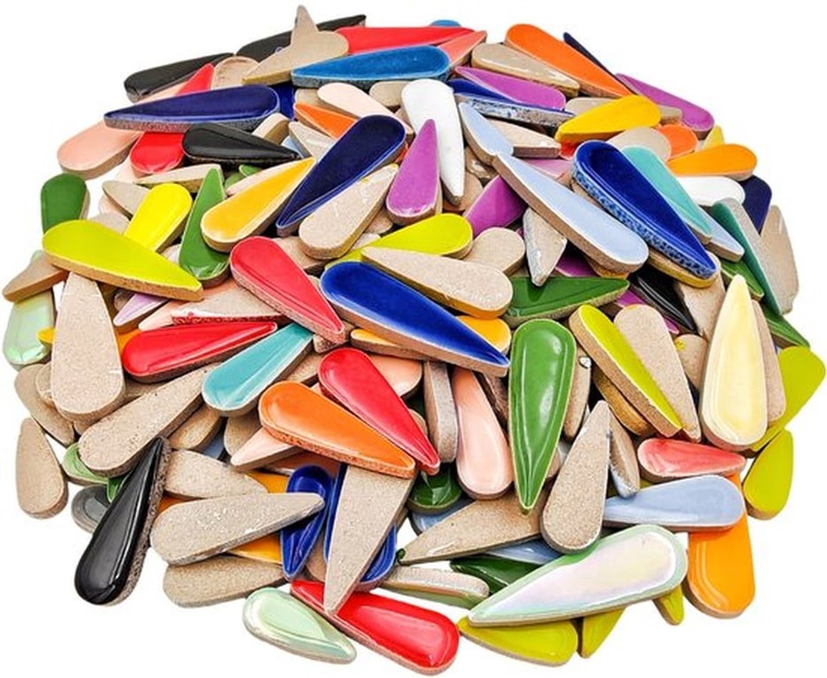 Mozaïektegels Keramiek 500g - Gemengde Kleur - Onregelmatige Vorm - DIY Ambachten - Woondecoratie - Hoogwaardig Materiaal - Mozaïeksteentjes