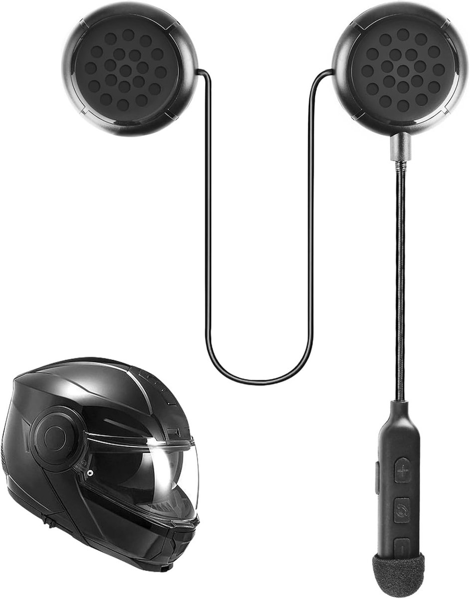 Motorhelm-headset - Zwart - Bluetooth 5.0 - Draadloze Communicatie en Ruisonderdrukking - Voor Motorfiets en Outdoor