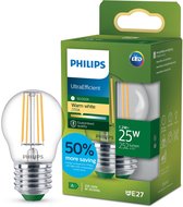 Philips UltraEfficient LED lamp - Transparant - 75W - E27 fitting - Warmwit licht: 2700K - Bespaar op energiekosten