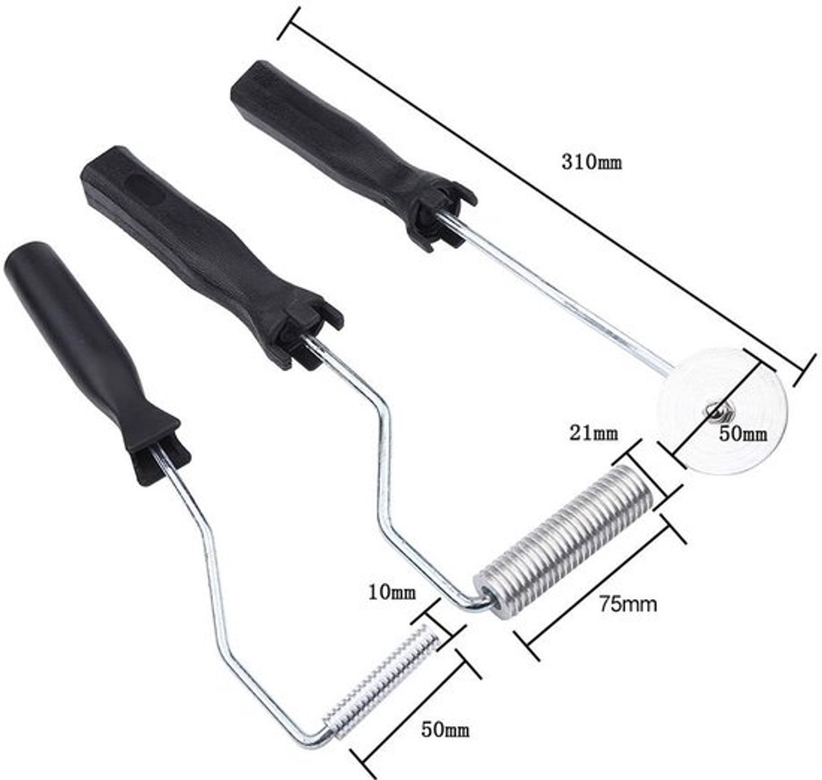 Glasvezel Roller Set - 3 Stuks - Aluminium Gereedschap - Lamineren - Hoekrolgereedschap - Verbeterde Werkefficiëntie - 10x50mm/20x75mm
