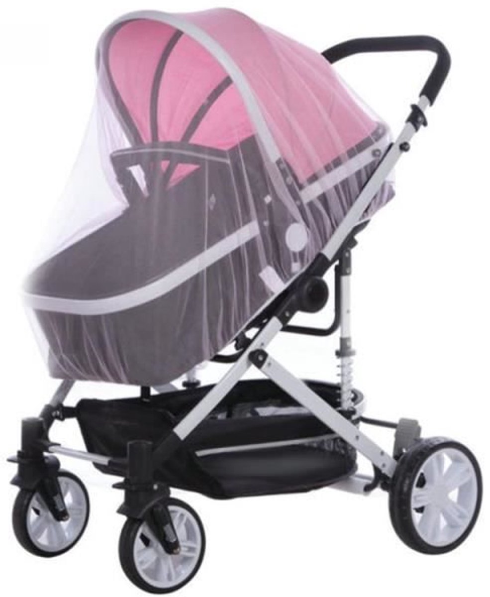 LISM-2 muggennetten voor kinderwagens, babymuggennetten, insectennetten voor kinderwagens, wiegjes en reisbedjes (wit)