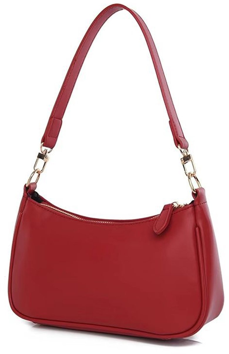 Claoner Schooltas - Shopper - Tas met rits - Schoudertas - Handtas - Werktas - Dames Tassen - Rood