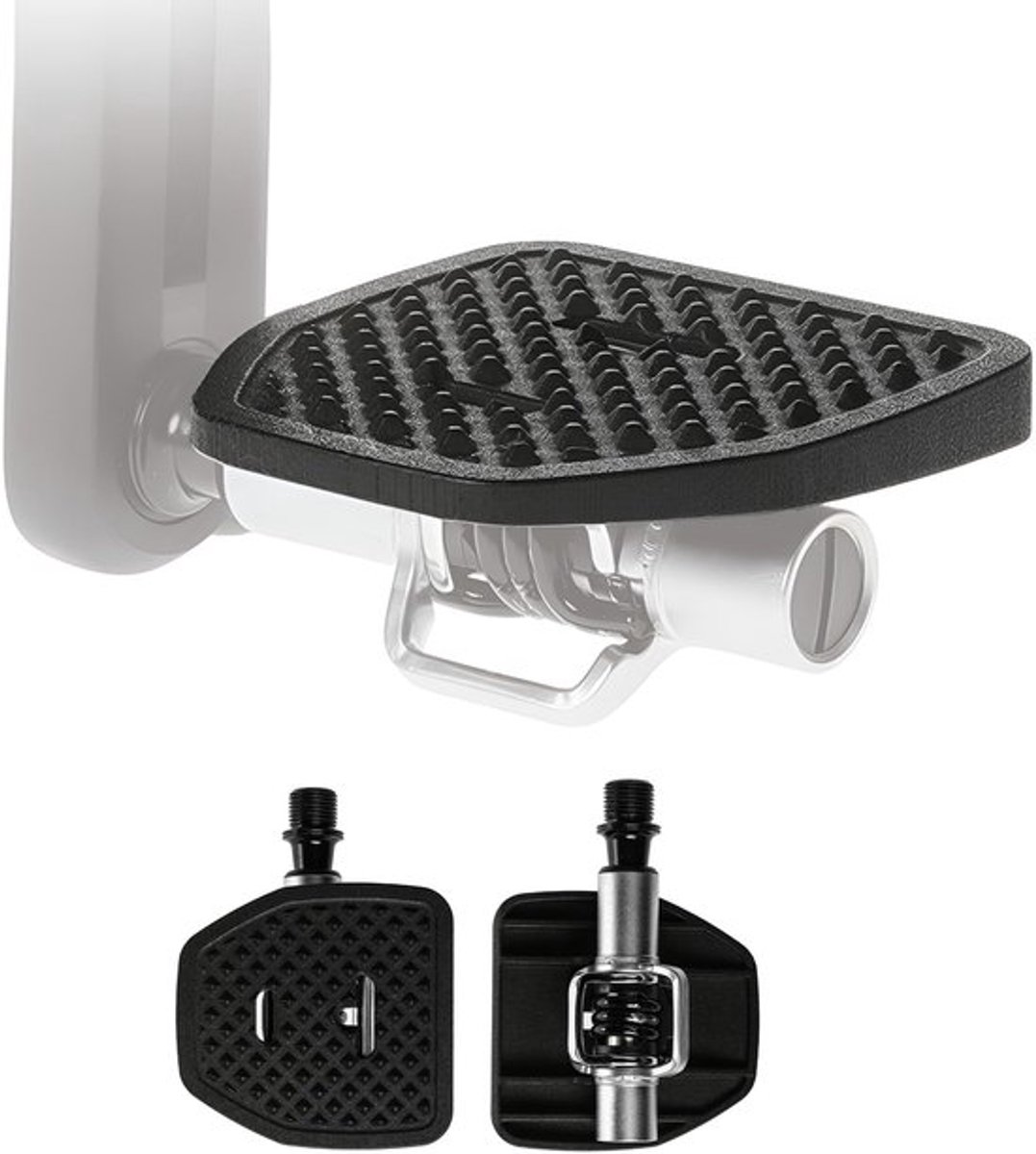 Adapter - Geschikt voor Crankbrothers Eggbeater/Candy - Verandert klikpedalen in platformpedalen - Extra grip/comfort - Compact/lichtgewicht - Robuuste oplossing