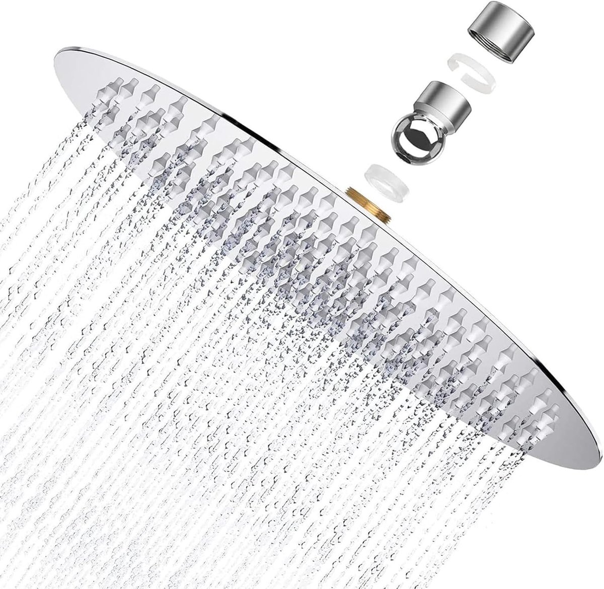 Regendouche deluxe - Zilver - 25,4 x 25,4 cm - Roestvrij Stalen Ultradunne Cirkelvormige Douchekop - Voor Badkamer