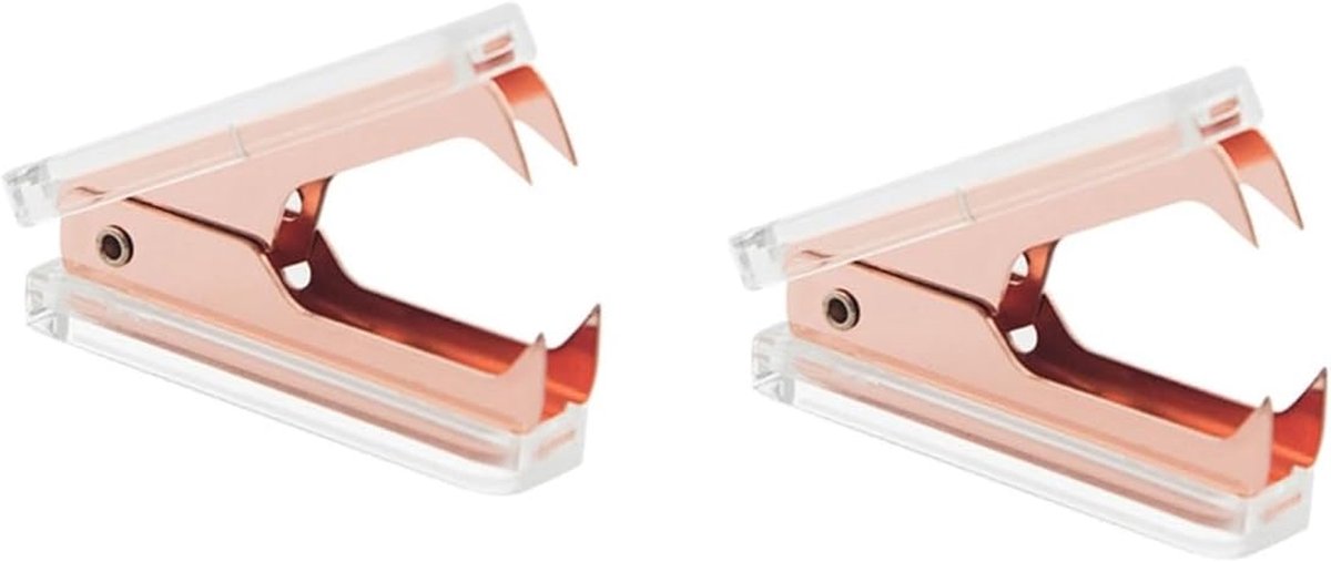 Nietjesverwijderaar Bureau - Nietjes trekker - Papier Organiseren - Luxe Acryl Design - 6 x 1.6 cm - Roségoud