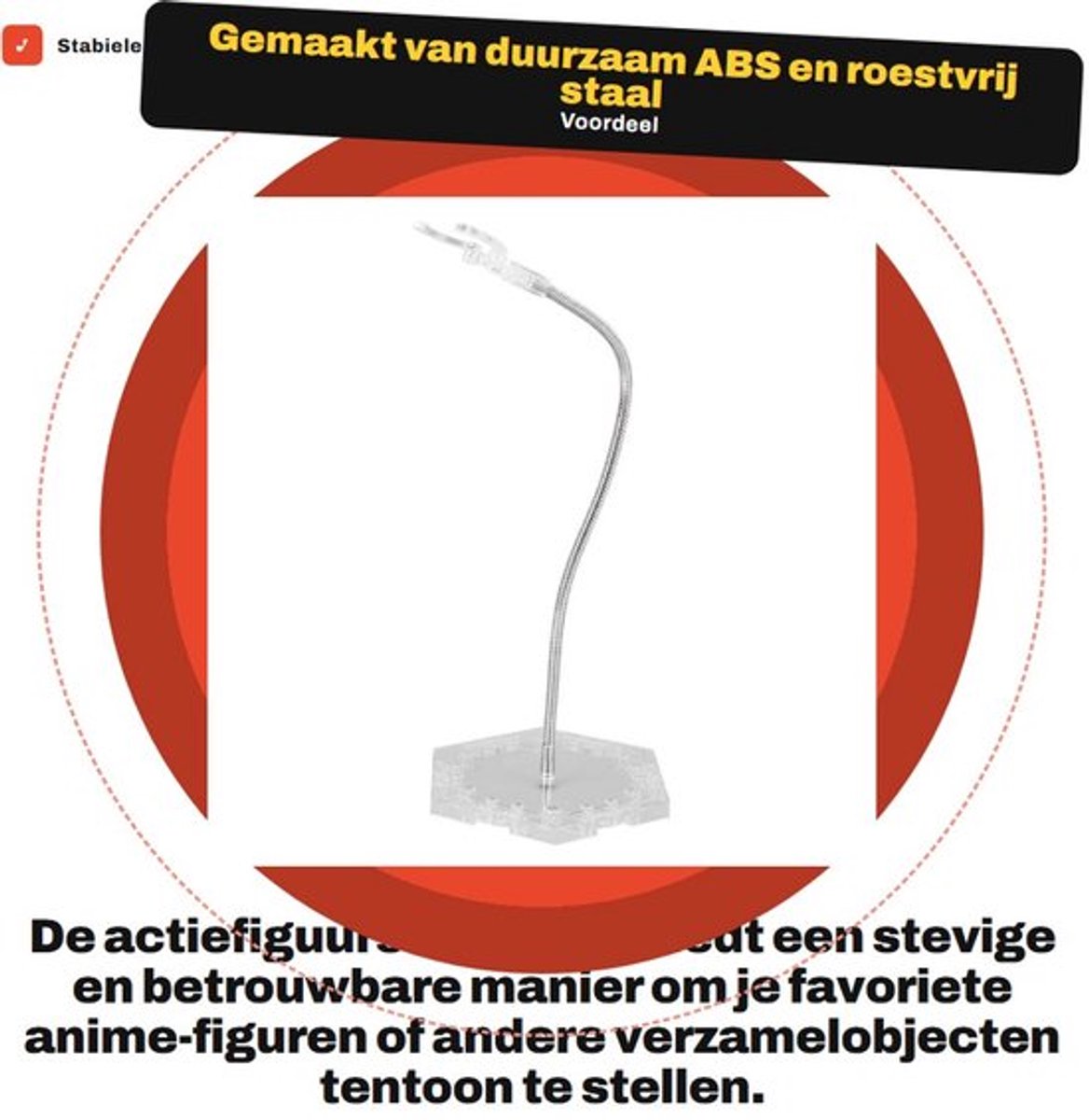 Actiefiguurstandaard Roestvrij staal - Displaybeugelhouder - Anime-figuren - Verzamelobjecten - Decoratie - Eenvoudig te installeren - Figuurstandaard