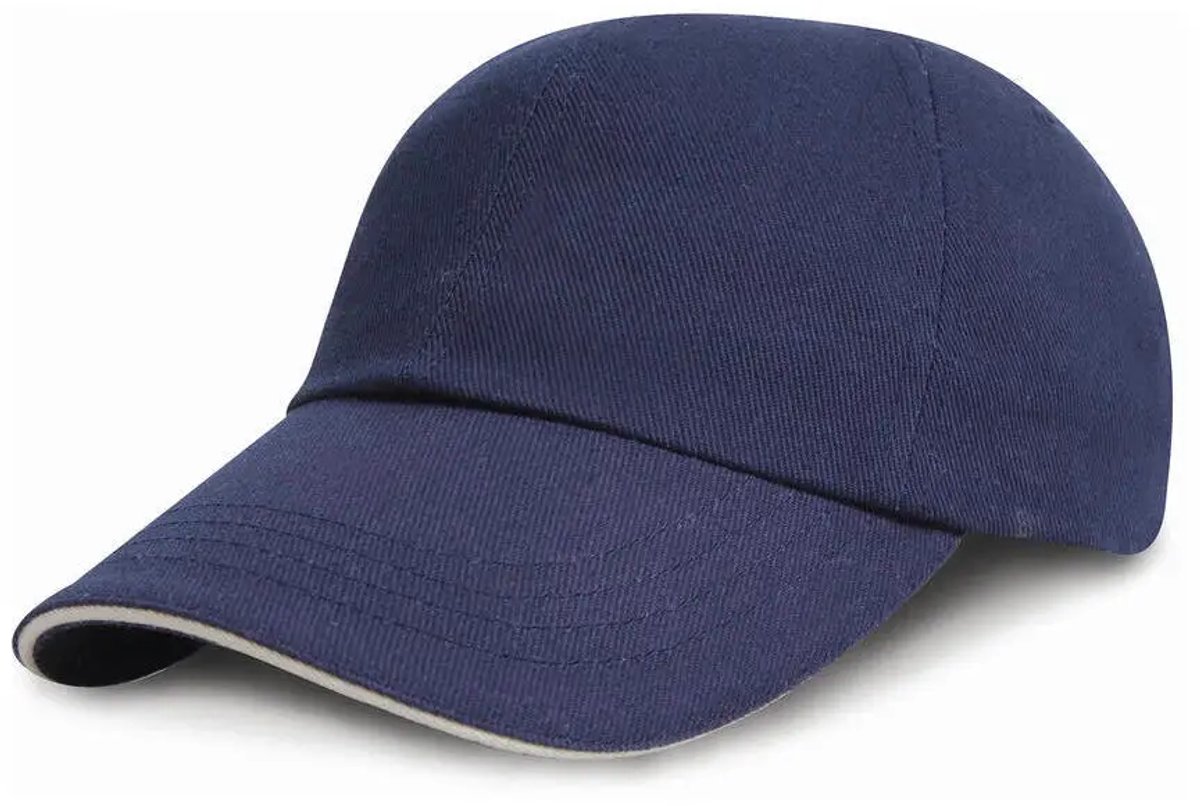 Result Heavy Brushed Cotton Cap RH24P - Navy/White - One size