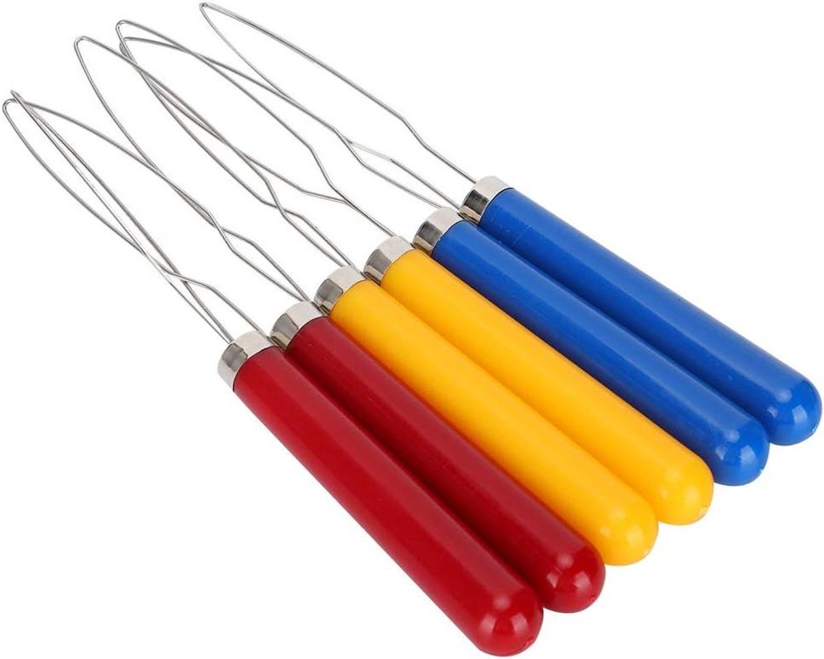 Knoophaak Hulpmiddel - Knoophulp Knopenhulp - Kleding Aantrekken - Roestvrij Staal - 6 stuks - Grijs