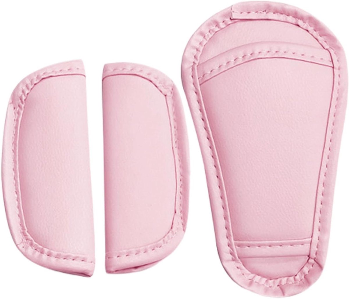 Veiligheidsgordelkussen Kinderen - Schouderbandkussen Baby - Comfortabel Autorijden - Huidvriendelijk Polyester - 18 cm - Roze