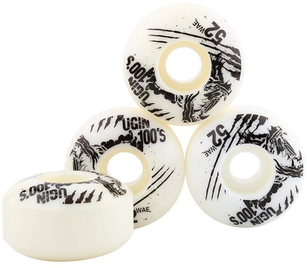 Skateboard Wielen 52mm - 4 Stuks/Set - Duurzaam PU - Stabiel - Geschikt voor Ruw Terrein - Hardheid SHR-100A - Skatewielen
