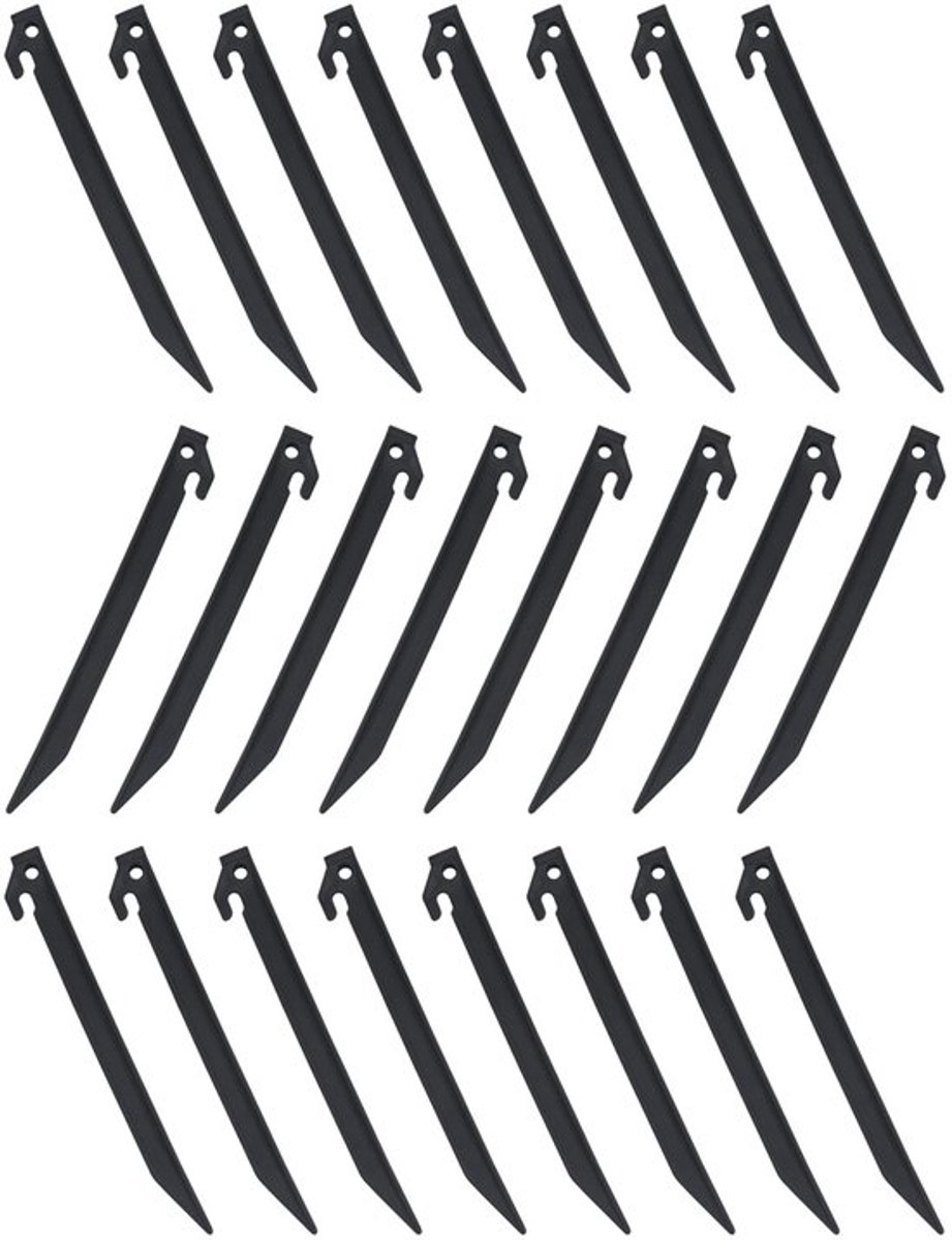 Tentharingen 230 mm - 24 stuks - Kunststof - Antisliphaak - Robuust ontwerp - Voor camping en tuindecoraties - Grondpennen