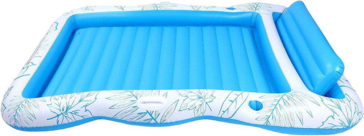 Opblaasbaar Ligbed - Bruiningsvlotter Zonnebed - Ontspannen op Water - Ingebouwd Kussen - 208 x 137 cm - Bruin
