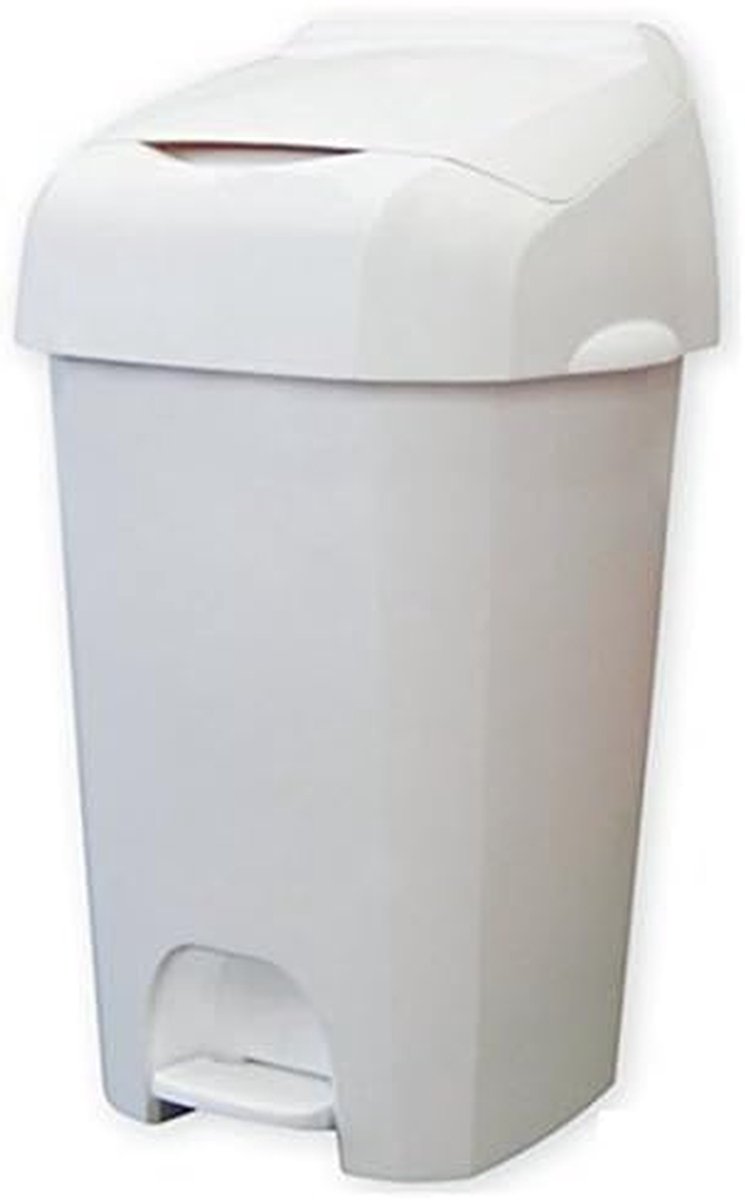 Luieremmer - Vuilnisbak Luier - Hygiënisch Luiers Weggooien - Voetpedaal Bediening - 60 Liter - Wit