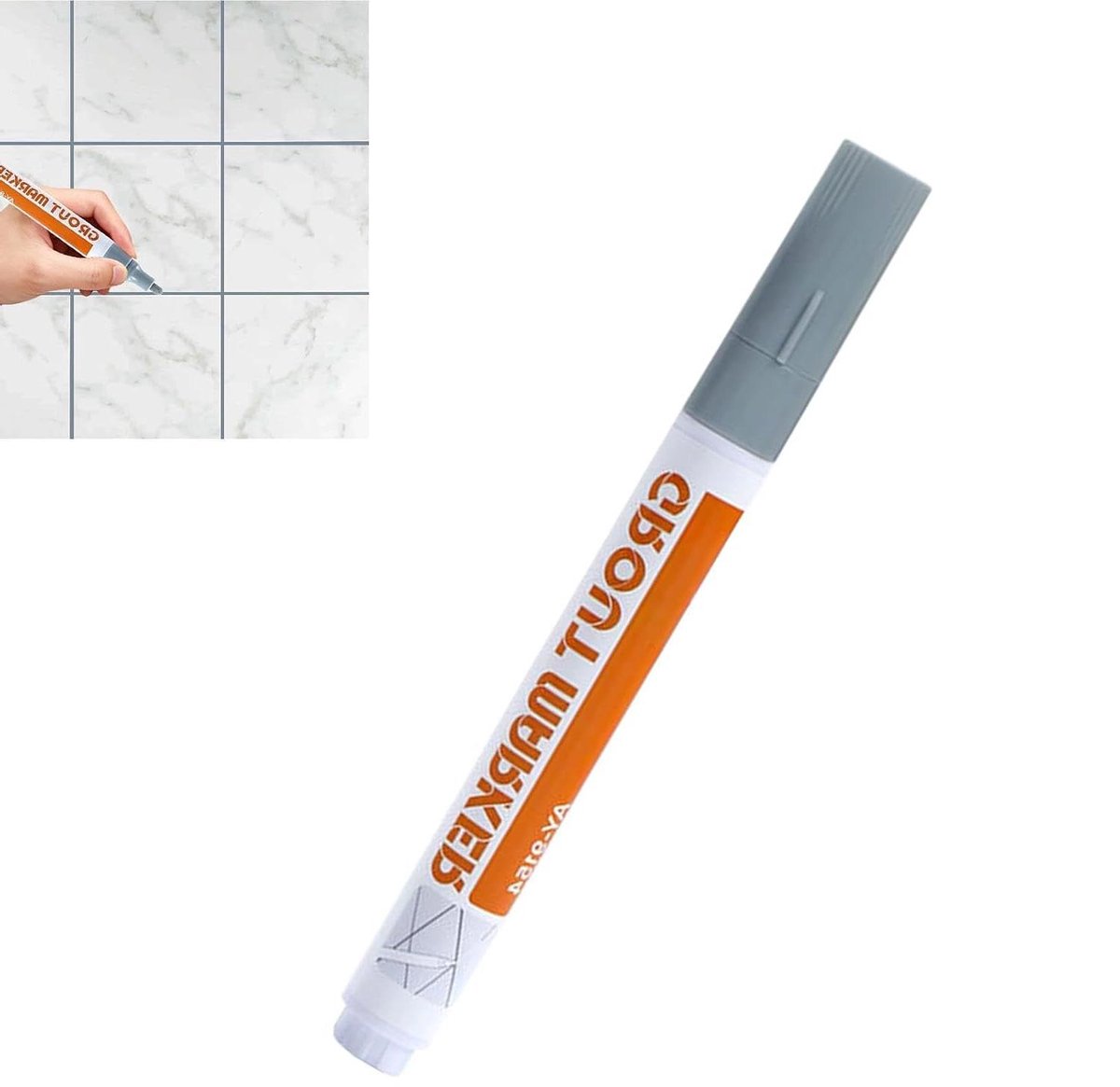 Voegenpen - Tegelmarker Reparatie - Voegen Opfrissen - Sneldrogende Waterdichte Afwerking - 1 stuk - Grijs