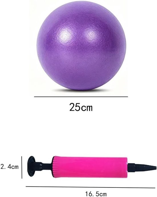 Set van 3 antislip Pilatesballen van 25 cm voor yoga, fitness en evenwichtstraining, ideaal als gymnastiekaccessoire — afbeelding 4