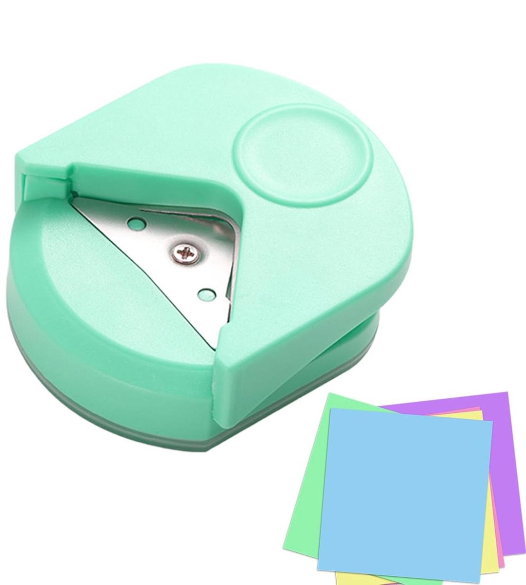 Pons Voor Afgeronde Hoeken - Hoekafronder Snijder - Papier Knutselen - Ingebouwde Afvalbak - 4mm Straal - Groente