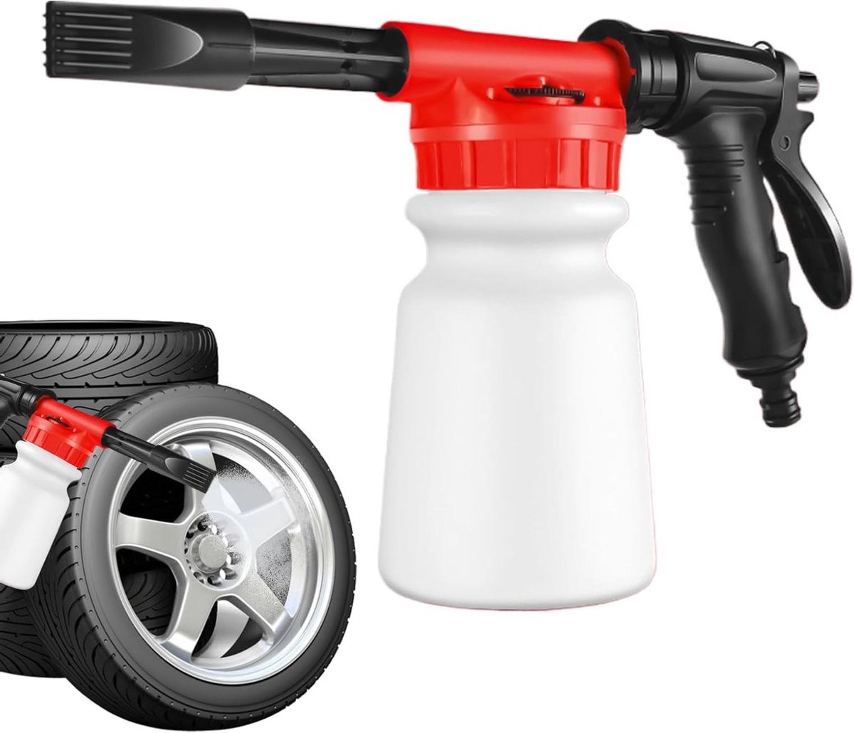 Schuimsproeier - Schuimkanon Tuinslang - Auto Reinigen - Verbeterde Schuimtechnologie - 1 Liter - Rood