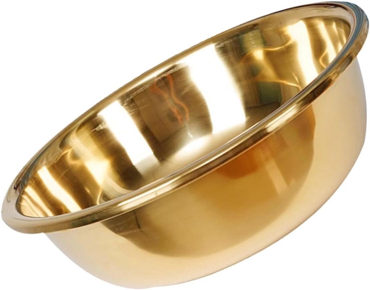 Rvs Mengkom - Keuken Bak - Salades Maken - Verdikte Constructie - 32x11 cm - Goud