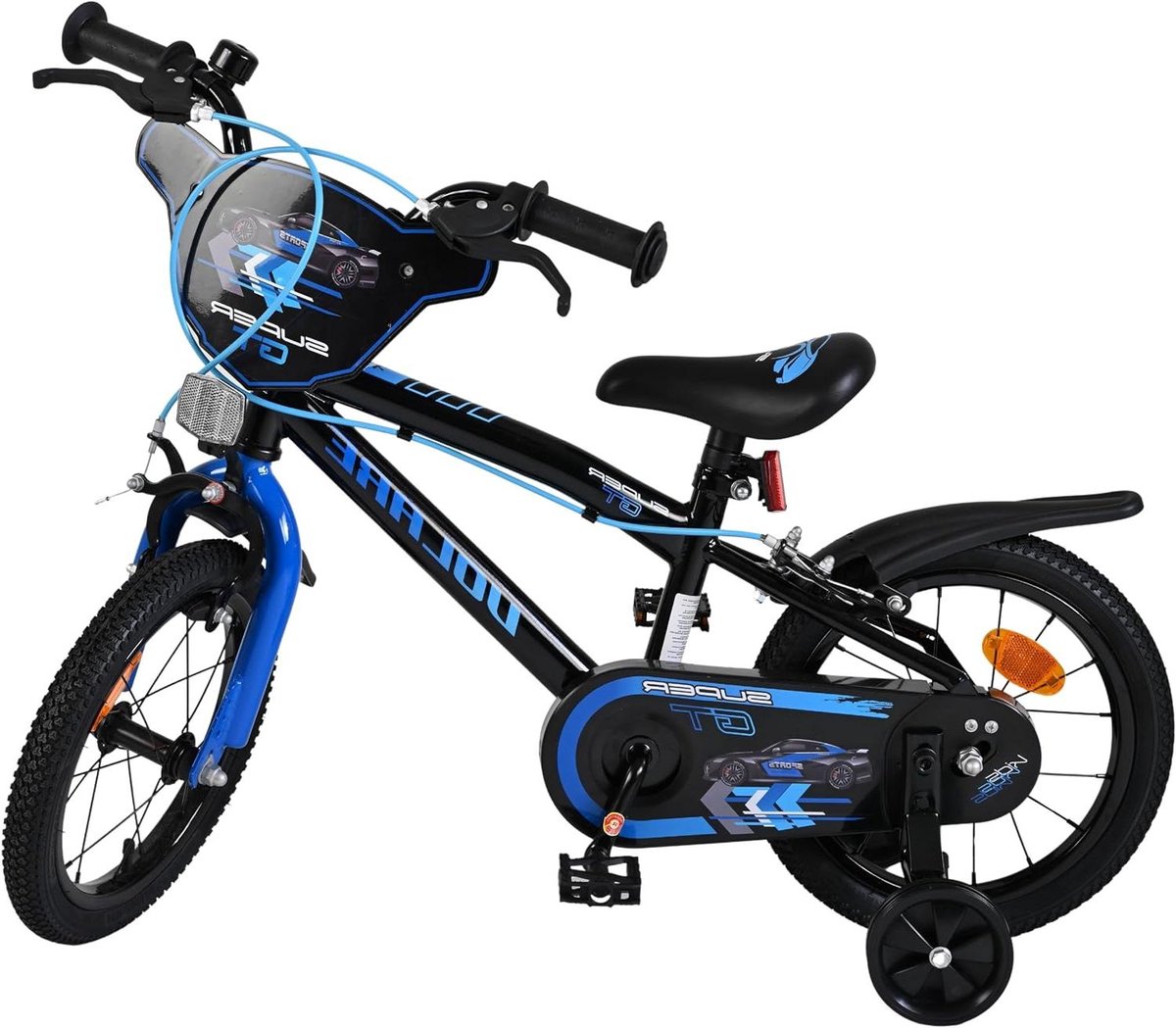 Kinderfiets Blauw sfiets sfiets Leren Fietsen Dubbele Handrem 14 inch Blauw