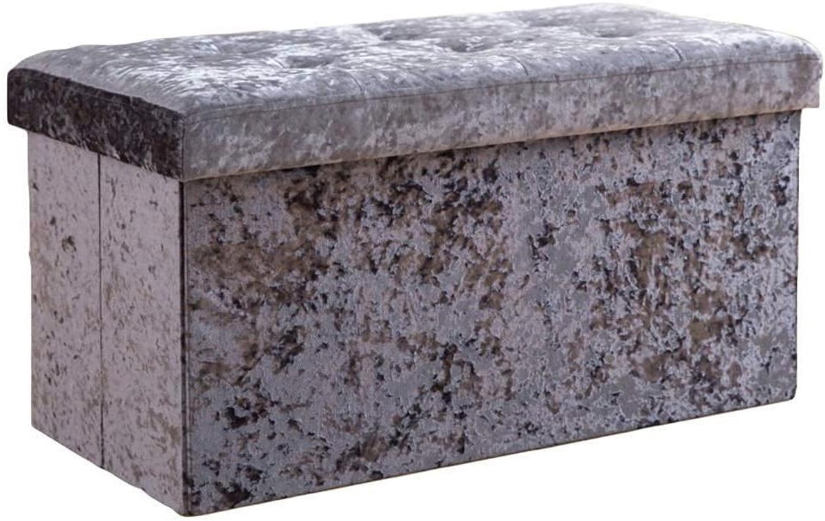 Opbergbank Ottomaans - Voetenbank Poef - Woonkamer Organisatie - Inklapbaar Ontwerp - 76x38x38cm - Bruin