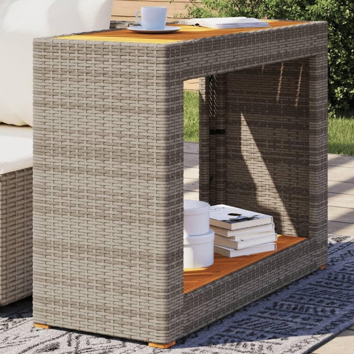 Tuin bijzettafel - Terrastafel houten blad - Genieten in de tuin - Onderhoudsvriendelijk tafelblad