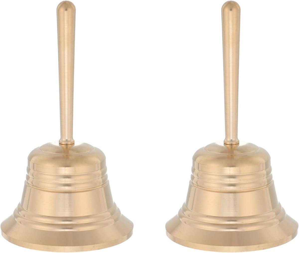 Massief Messing Handbellen - Feestbellen Lawaaimakers - Feestelijke Bijeenkomsten - Superluid Geluid - 8.8 x 5.3 x 5.3 cm - Gouden