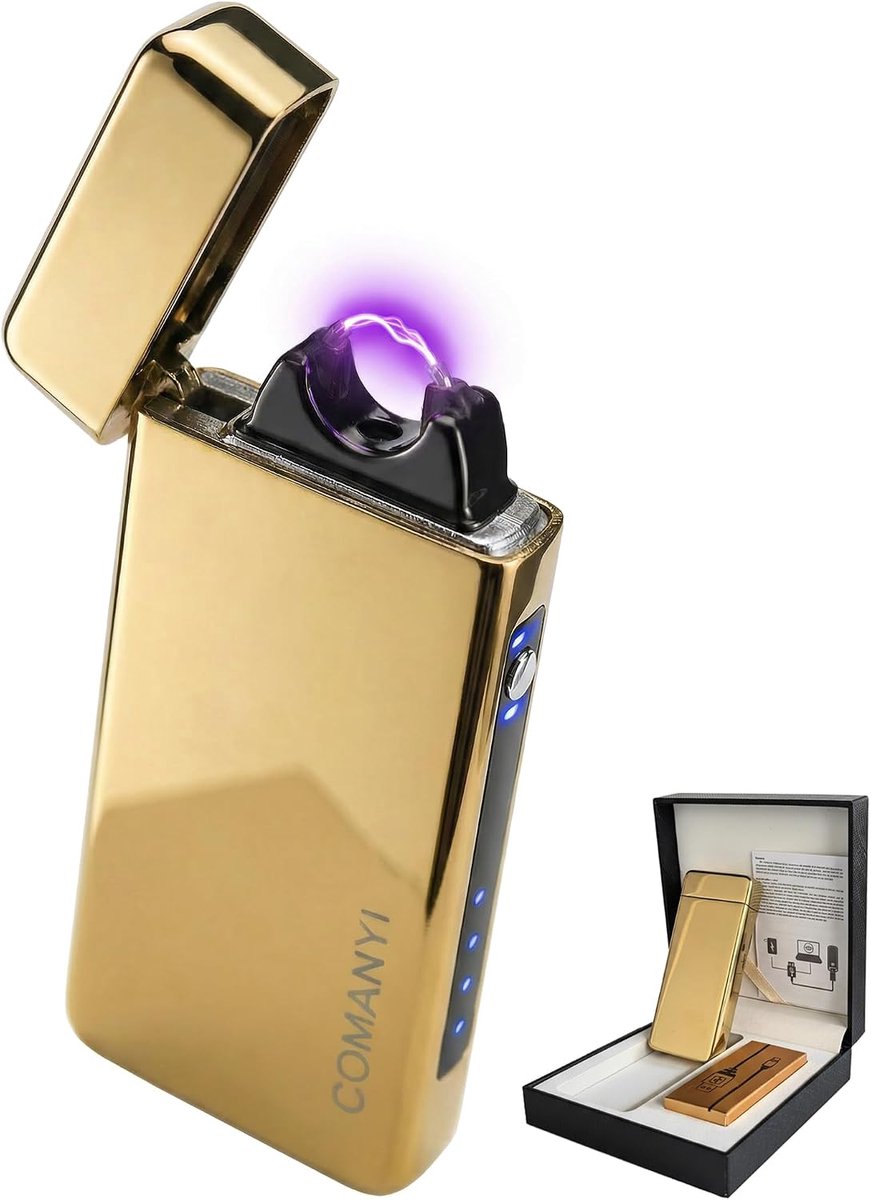 Elektrische aansteker Winddicht - USB Oplaadbaar - Plasma-Flame Arc Aansteker - Goud