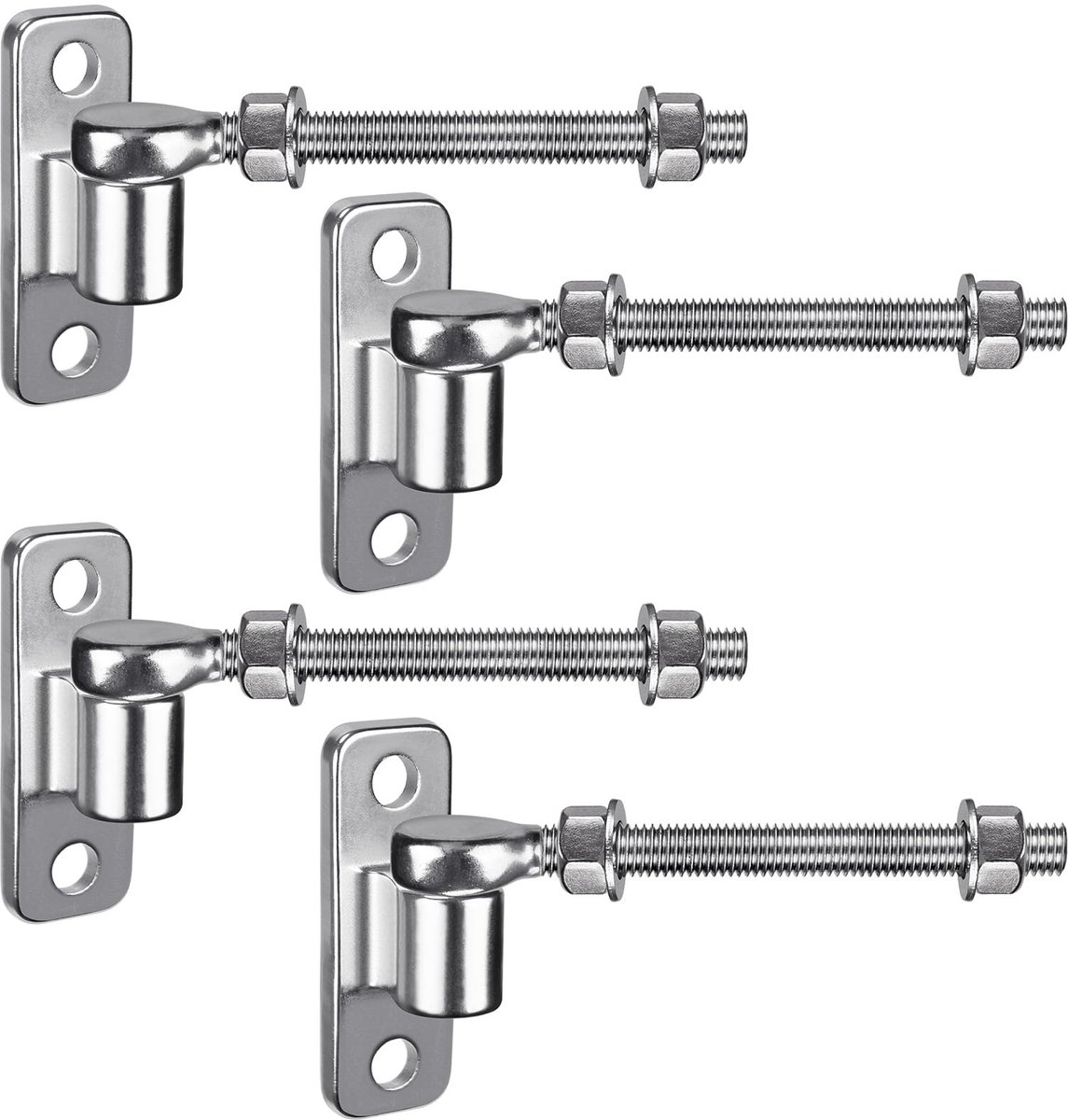 Set van 4 zware tuinpoort scharnieren met J-bolzen 15cm
