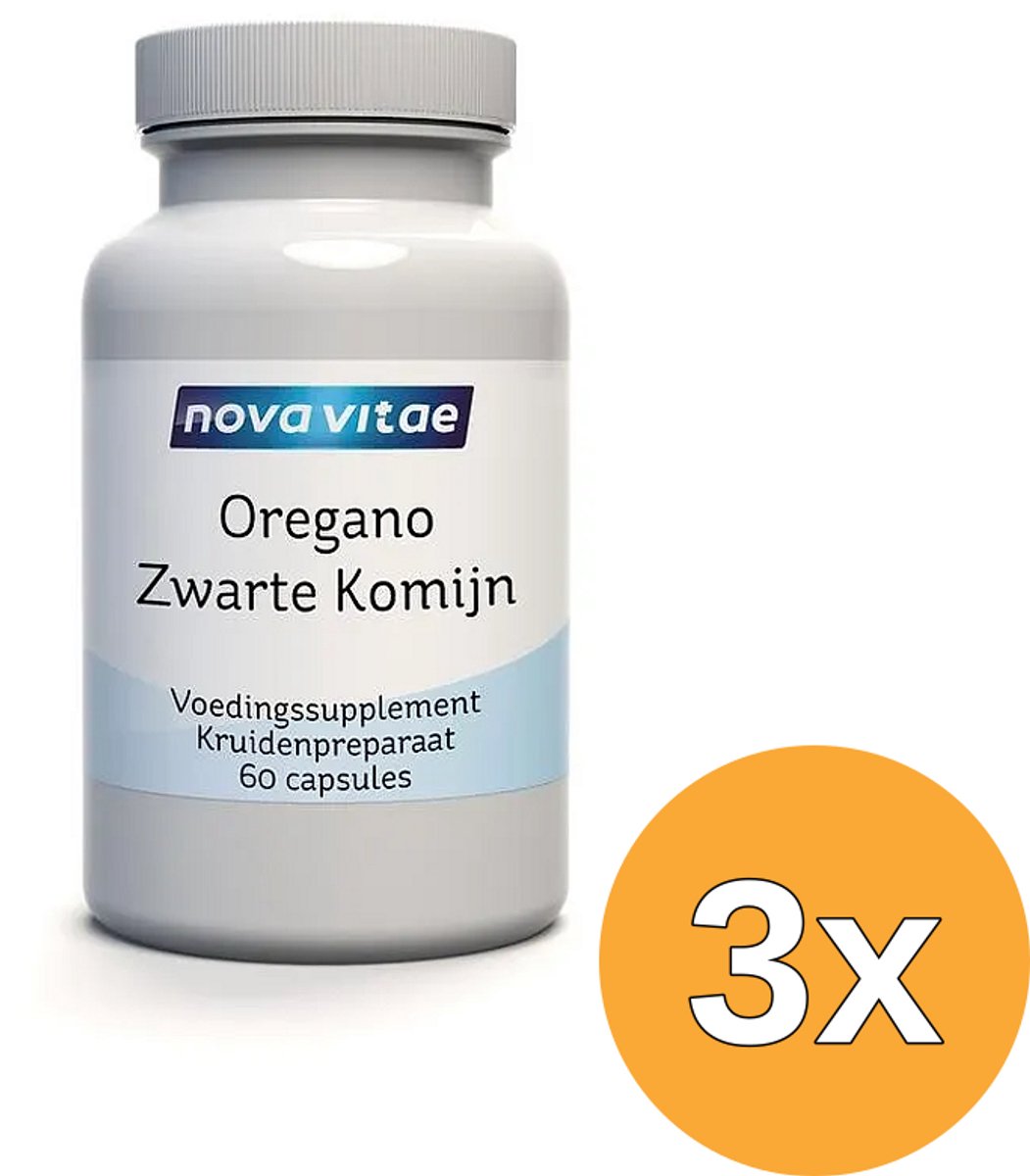 3x Nova Vitae Oregano Olie Met Zwarte Komijn (60 capsules)