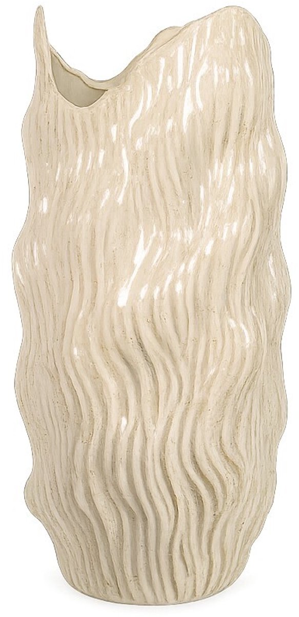 Aardewerk vaas Veil beige L
