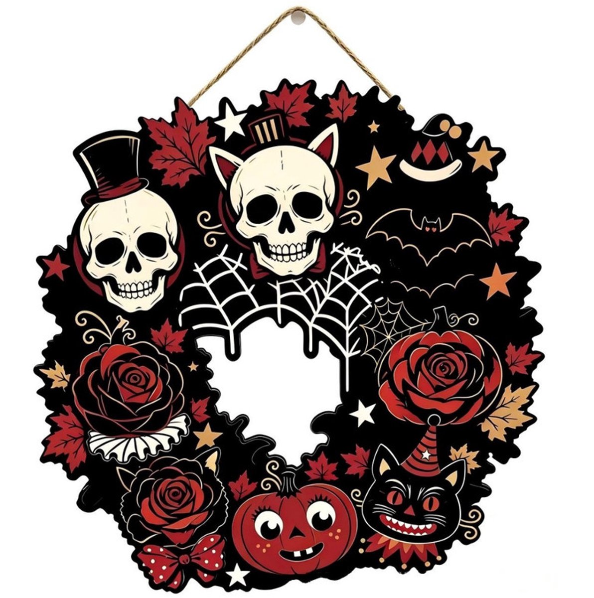 Huisnummer-20*20*0,5cm-Halloween decoratie-feest houten ophangingen-met spookvleermuis pompoen en andere patronen-bord huisnummer-houten hanger-Halloween voordeur hanger-houten slinger-geschikt voor binnen- en buitenmuurdecoratie op de binnenplaats