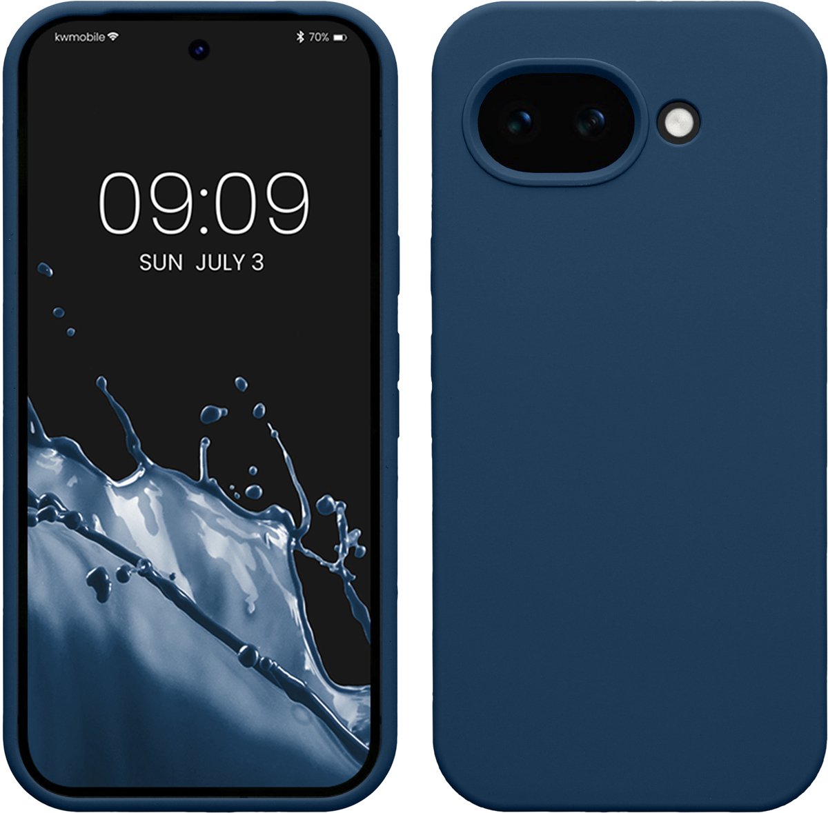 kwmobile telefoonhoesje geschikt voor Google Pixel 10a - Hoesje met siliconen coating - Smartphone case in marineblauw