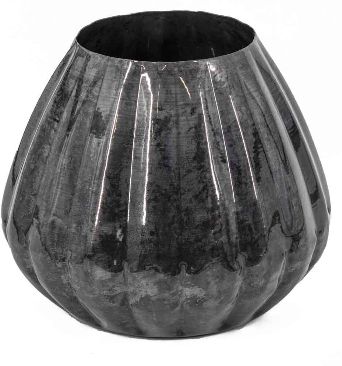 Metalen vaas blauw
