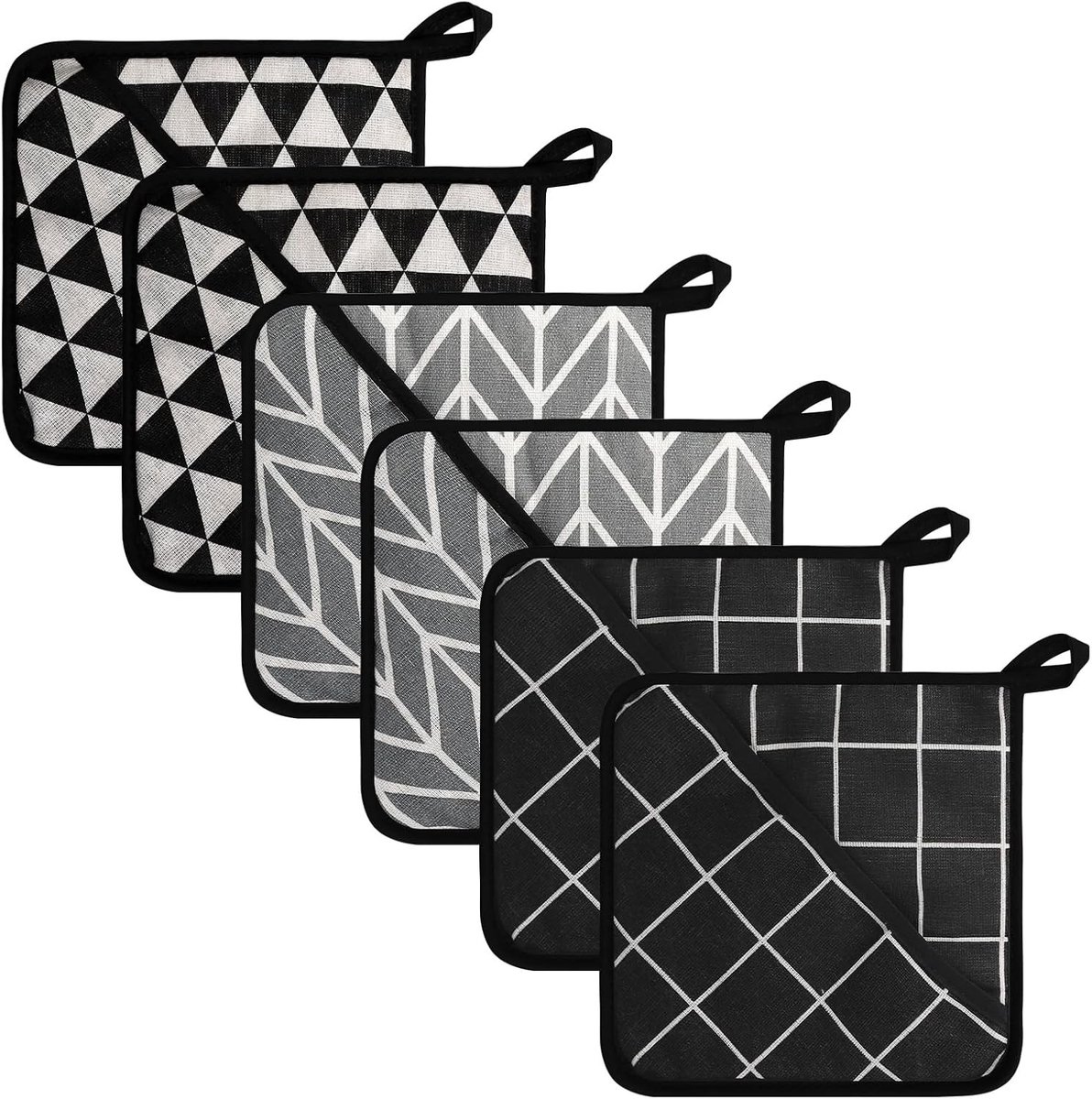 Pannenlappen Badstof - Zwart - 20 x 20 cm - Hittebestendig - Voor Thuis
