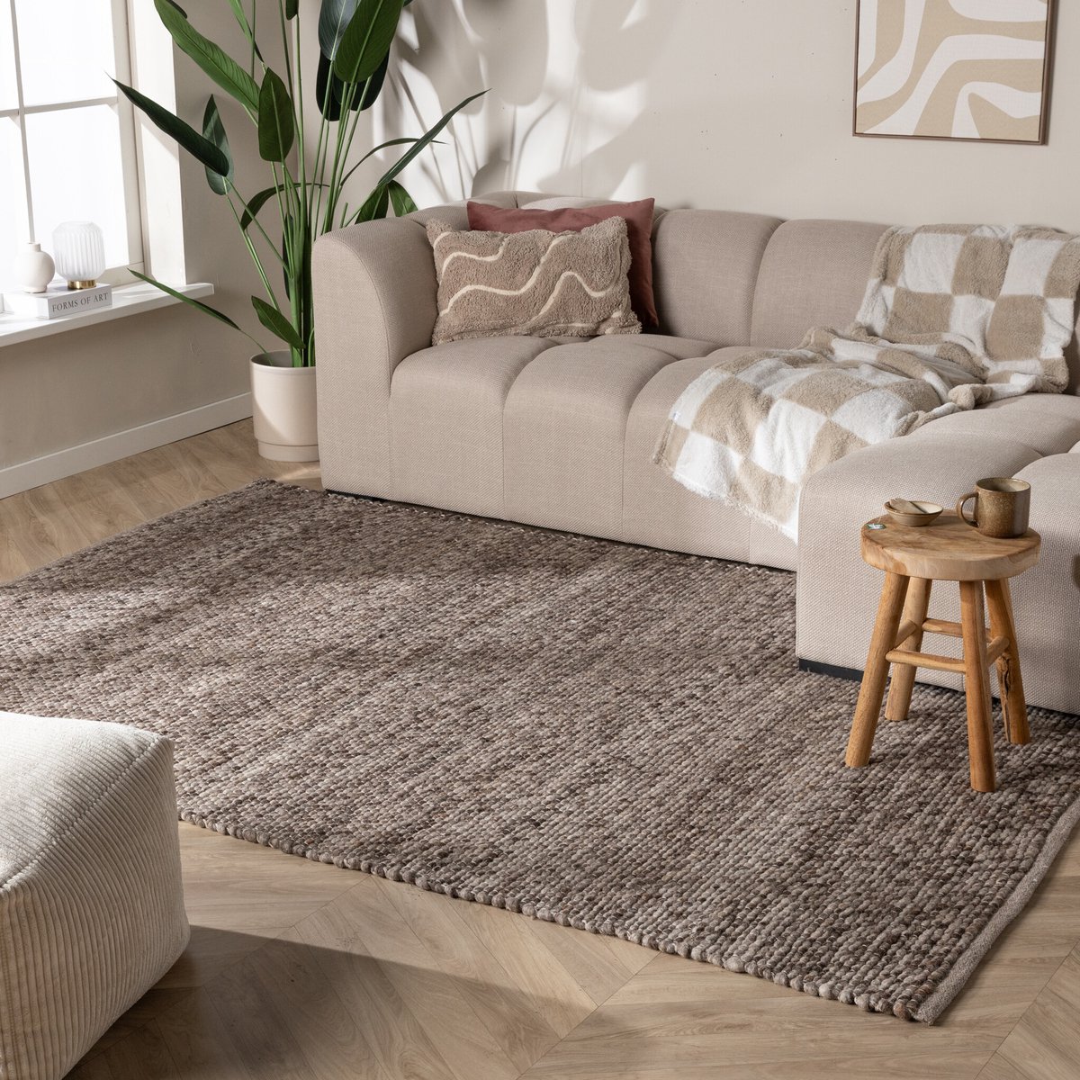 NATURL. Wollen vloerkleed - Feline Bruin/Gemeleerd - 280x380cm