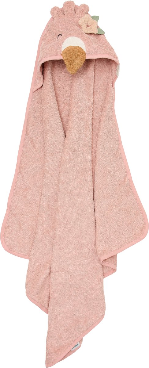 Little Dutch Badcape Flamingo - 75x75 cm - Roze van Little Dutch — afbeelding 3