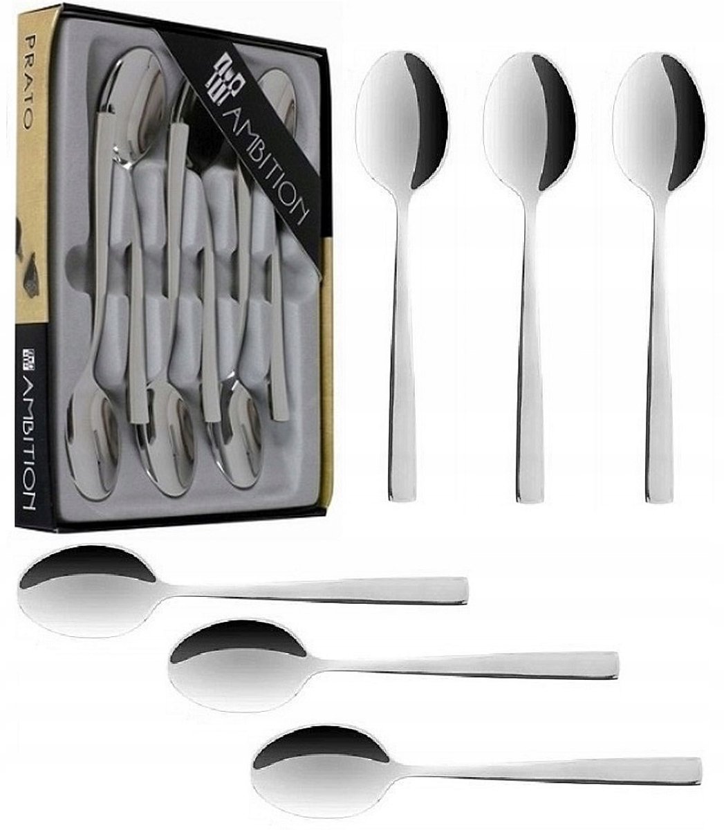 Ambition Prato Lepelset (6 stuks) - Modern RVS, Vaatwasserbestendig
