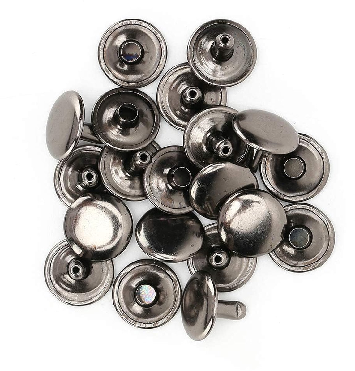 200 Nietjes voor Lederen Handwerk 12x10mm - Zwart