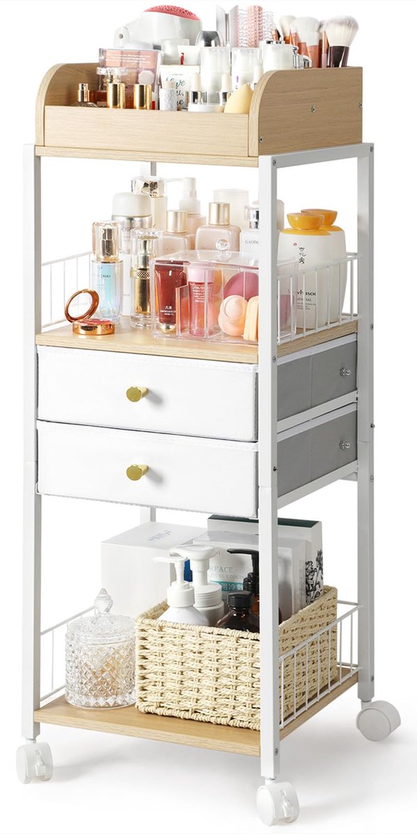 Famanu – Make-up organizer op wielen, opbergkast met laden voor cosmetica, ideaal voor het organiseren van make-up