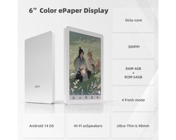 Bigme B6 Color Ebook Reader, 15,2 cm (6 inch), Eink Tablet, Android 14, 4 GB + 64 GB, ivoorwit - ShopVlot