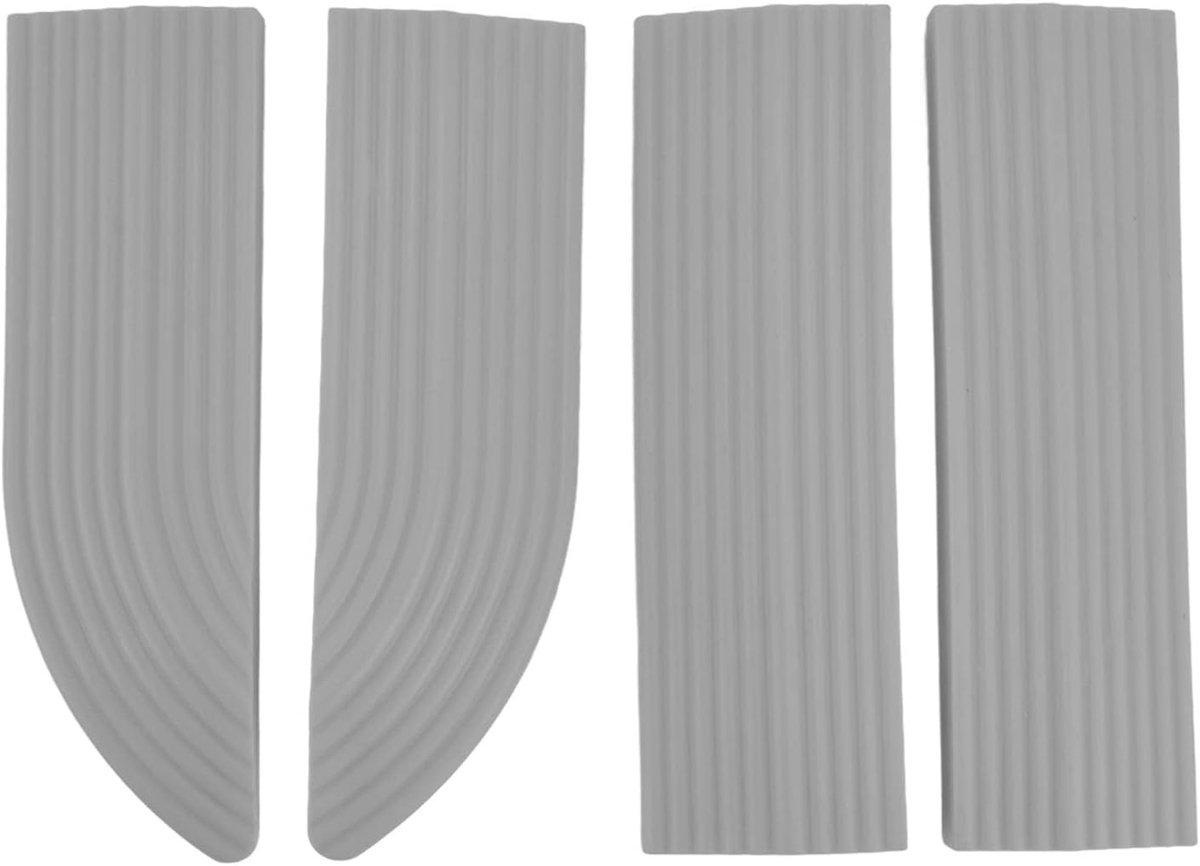 Rubber Oprit Ramps voor Rolstoelen - Universele Drempelhellingen voor Deuren, Trappen en Badkamers - 4 Stuks Grijs, Ideaal voor Toegankelijkheid en Veiligheid