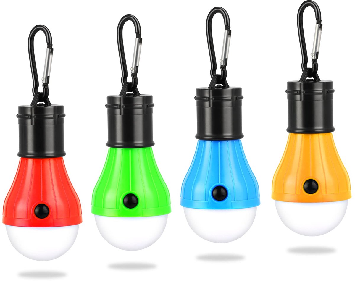 JOPHEK Campinglantaarn, 4 x LED Campinglantaarn Batterij-aangedreven Draagbare Tent Licht Waterdicht Noodverlichting - ShopVlot