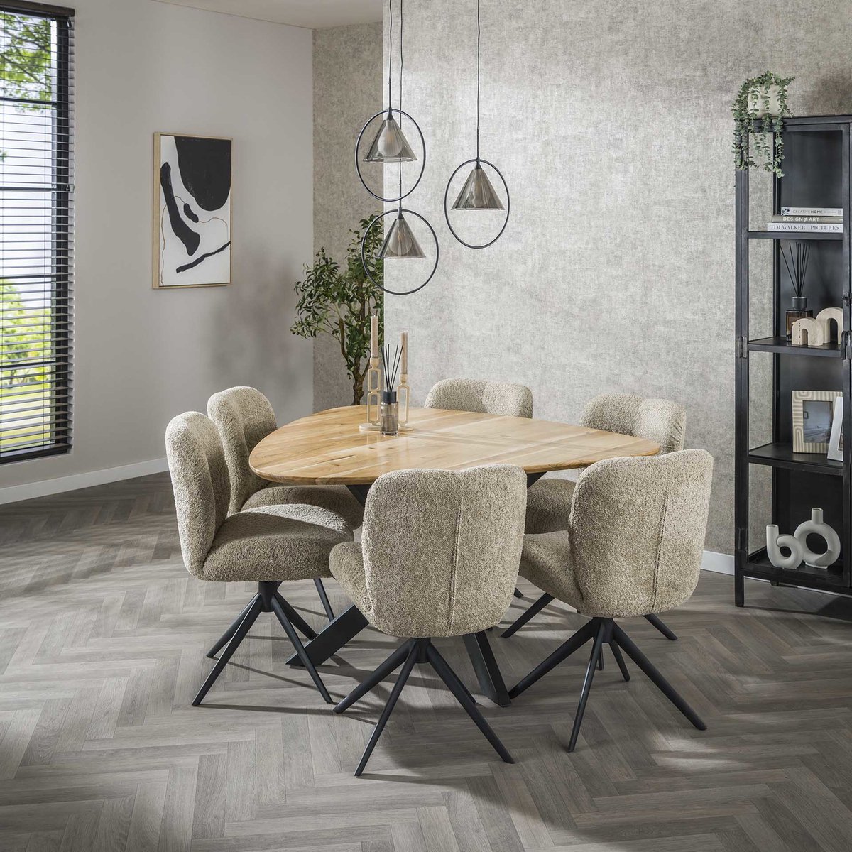 Giga Meubel Eettafel Driehoek - Naturel Acaciahout - 135x135x76cm