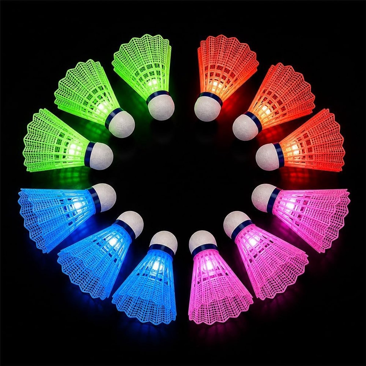 Led-Badmintonballen - Blauw - 35 x 6,5 x 6,5 cm - Lichtgevende Nylon Shuttle met Hoge Stabiliteit - Voor Indoor/Outdoor Gebruik