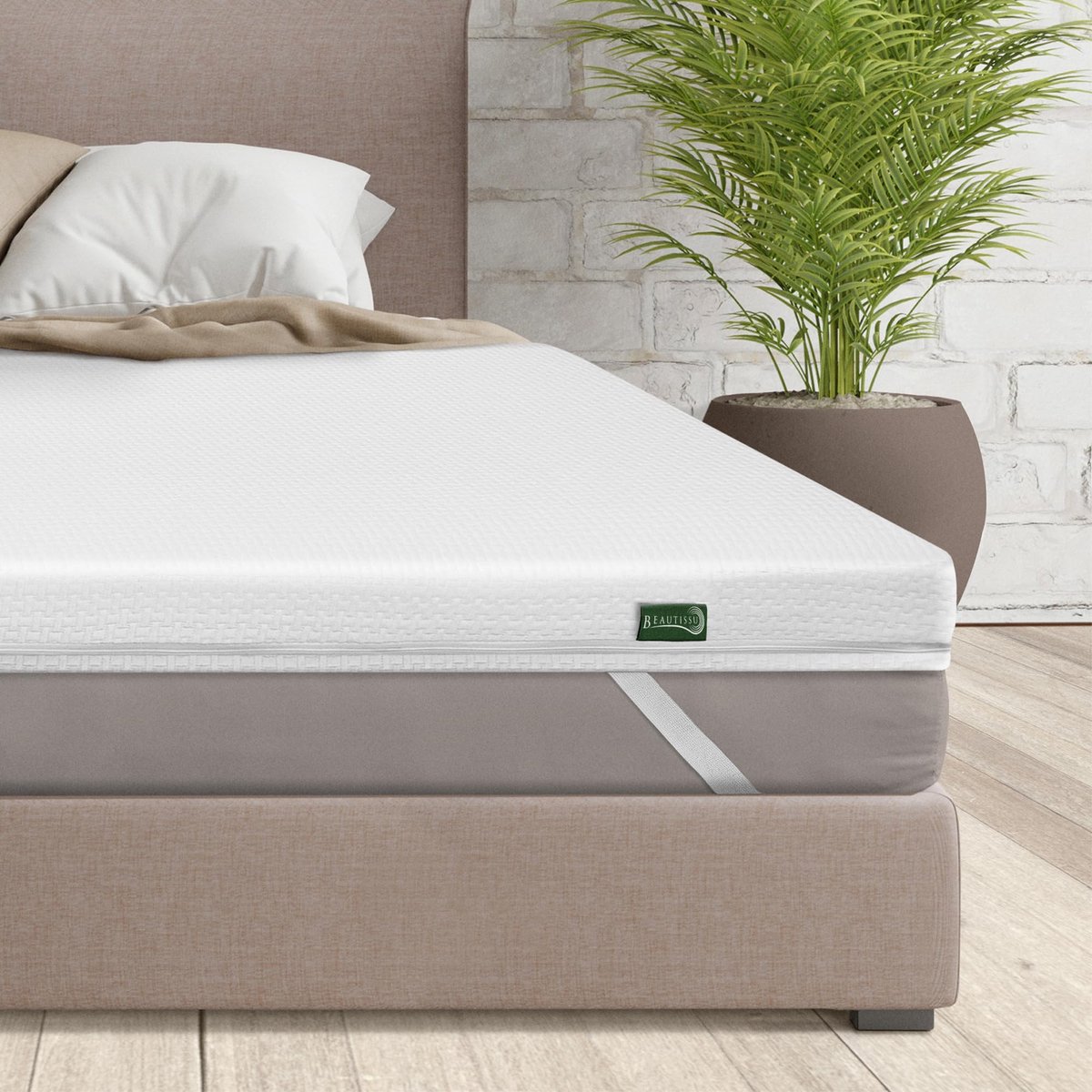 Famanu 7-zone matras topper van visco foam voor boxspring bed, biedt optimale ondersteuning en comfort Zwart