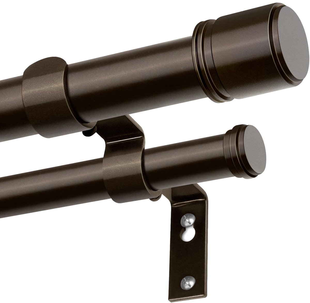 BOLITE Dubbele Gordijnstang Brons 190-355cm, 25 mm Verstelbare Gordijnstang - ShopVlot